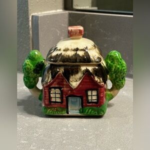 Vintage Mid 20th Century Japanese Cottageware Sugar Bowl with Lid